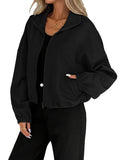High Neck Zip-Up Drawstring Pocket Jacket