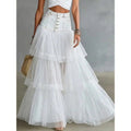 Cowboy patchwork mesh large swing skirt