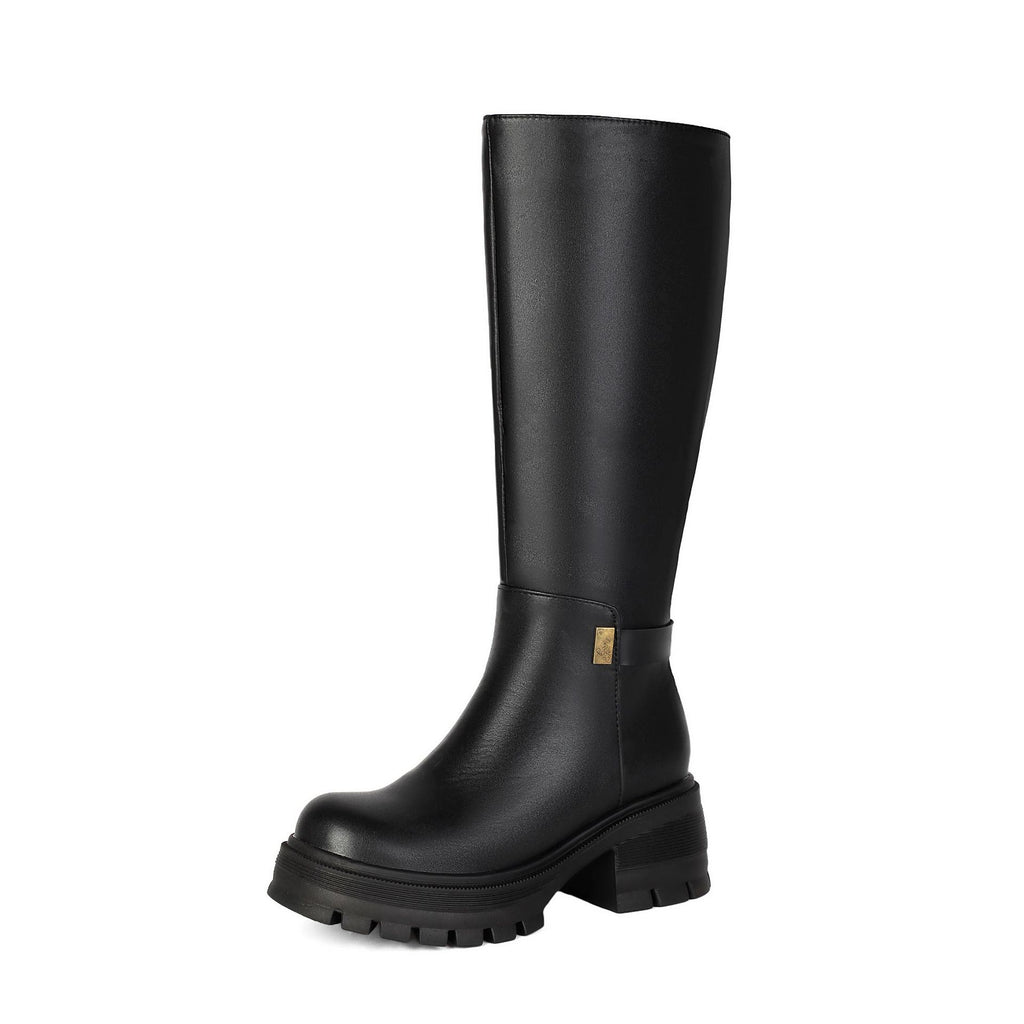 Faux Suede Punk Chunky Heel Over-the-Knee Boots