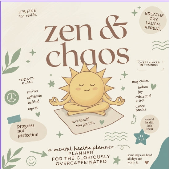 Zen & Chaos Planner – Printable Mental Health Planner for ADHD & Neurodivergent Minds