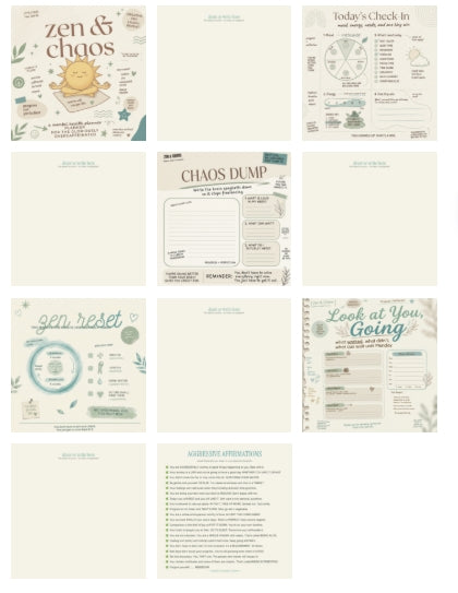 Zen & Chaos Planner – Printable Mental Health Planner for ADHD & Neurodivergent Minds