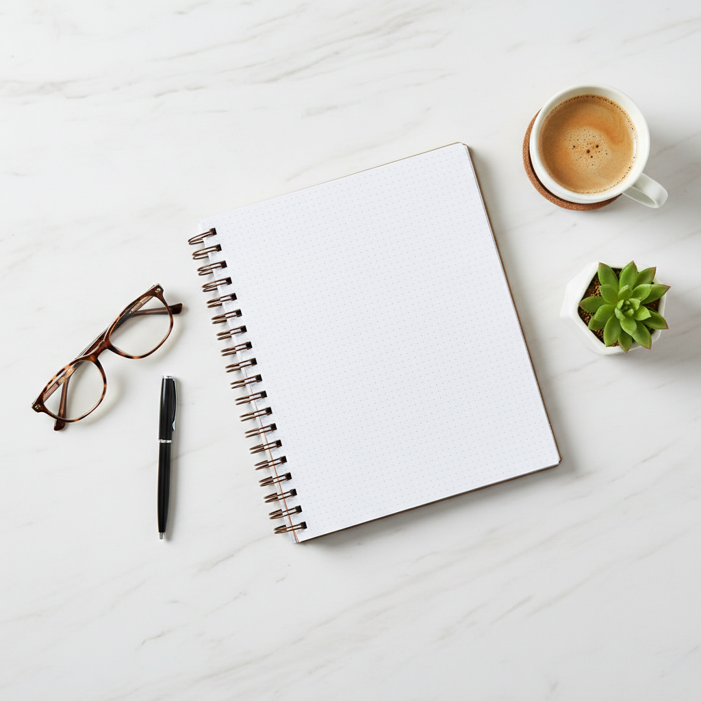 Spiral Notebook Flat Lay